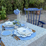 Mantel Completo para Mesa de Florecitas Azules