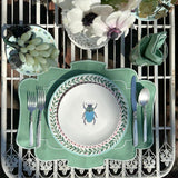 Platos Trinche con Borde de Flores, set de 4