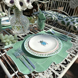 Platos Trinche con Borde de Flores, set de 4