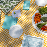 Juego de 4 Servilletas Suzy Aqua con Orilla Bordada.