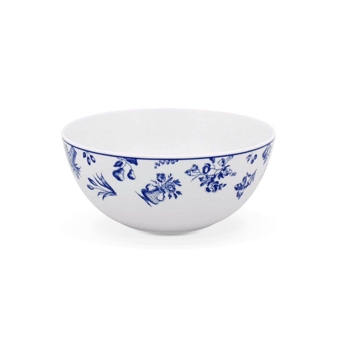 Ensaladera redonda de 3 Lts de porcelana blanca con azul, marca Vista Alegre