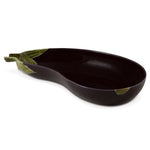 Platón fuente para servir grande de cerámica en forma de berenjena, marca Bordallo Pinheiro