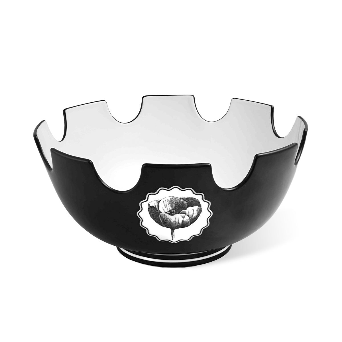 Ensaladera de porcelana en blanco y negro de Christian Lacroix Maison para Vista Alegre, línea Herbariae