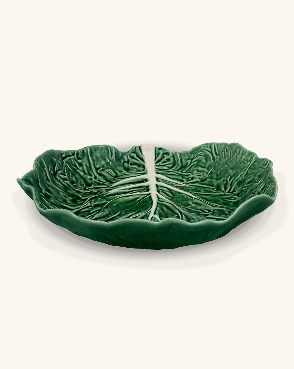 Ensaladera Mediana Hoja Repollo Verde 35 cm