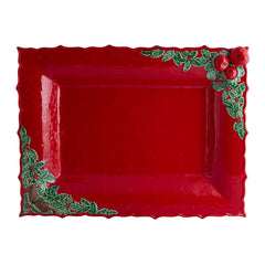 Fuente Rectangular Natal Roja