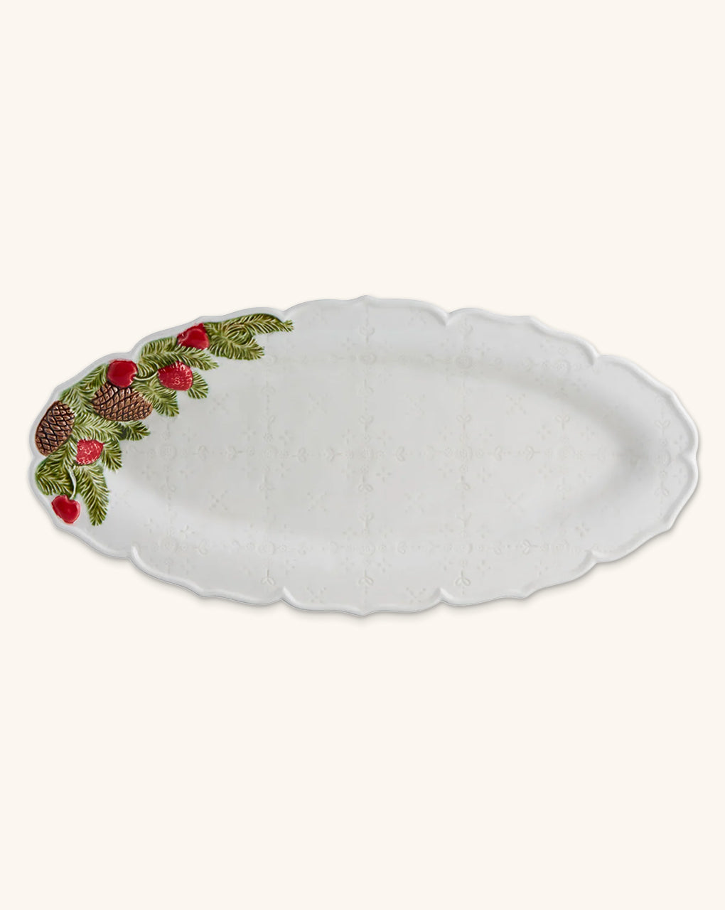 Fuente Natal Pinos y Fresas Blanco 39 cm