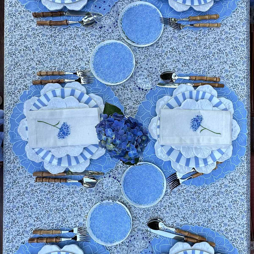 Plato Ensalada Geranio Blanco. Set de 4