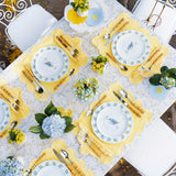 Platos Trinche con Ondas y Hojas Olivo, set de 4