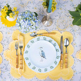 Platos para Ensalada Azul Claro con Garza Gris, set de 4