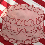 Individuales Sweet en Algodón Rosa Bordado en Forma de Pastel. Set de 4