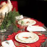 Platos Trinche con Ondas y Cerezas Navideñas, set de 4