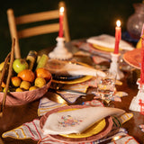 Individuales Posada en Lino Blanco con Bordado de Piñata de Colores. Set de 4