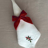 Servilleteros Moño de Terciopelo Rojo 22mm. Set de 4