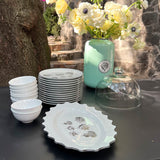 Plato Ensalada Herbariae Blanco. Set de 4