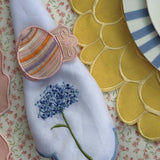 Servilleteros con Bordado de Pascua en Loneta de Algodon y Lino. Set de 4