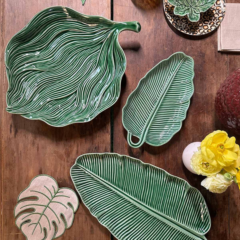 Plato para Pan en forma de Hoja Estrella de 14 cm. Set de 4