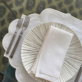 Platos Trinche de Rayas Gris Plata, set de 4