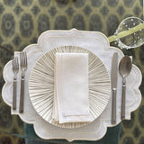 Individuales Hannah en Algodon Blanco con Bordado Ivory. Set de 4