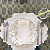 Individuales Hannah en Algodon Blanco con Bordado Ivory. Set de 4