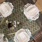 Platos Trinche de Rayas Gris Plata, set de 4