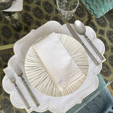 Individuales Hannah en Algodon Blanco con Bordado Ivory. Set de 4