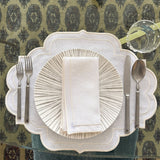 Platos Trinche de Rayas Gris Plata, set de 4