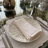 Individuales Hannah en Algodon Blanco con Bordado Ivory. Set de 4