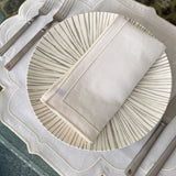 Individuales Hannah en Algodon Blanco con Bordado Ivory. Set de 4