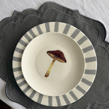 Plato Trinche Candy Cane Gris. Set de 4