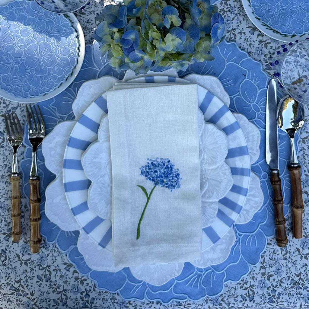 Plato Ensalada Geranio Blanco. Set de 4
