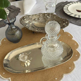 Individual Big Daisy de Yute con Orilla Bordada en Ivory. Set de 4