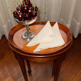 Cocteleras Jimmy en Lino Blanco con Bordado en Ivory. Set de 4