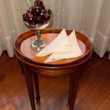 Cocteleras Jimmy en Lino Blanco con Bordado en Ivory. Set de 4