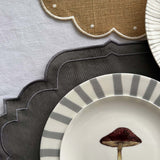 Plato Trinche Candy Cane Gris. Set de 4