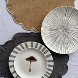 Plato Trinche Candy Cane Gris. Set de 4