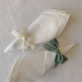 Servilleteros Moño de Terciopelo Teal 22mm. Set de 4