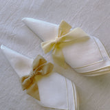 Servilleteros Moño de Terciopelo Ivory 36mm. Set de 4