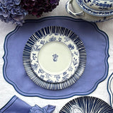Platos Trinche Azul con Rayas Blancas, set de 4