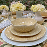Bowl Chico en Forma de Repollo Amarillo 12 cm de Cerámica, Set de 4
