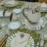 Platos Trinche Candy Cane Verde Olivo, set de 4