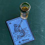 Cocteleras Lotería con Bordado Negro en Algodón de Colores. Set de 4. Vol. 2