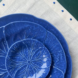 Plato Pan de Repollo Azul Cobalto. Set de 4