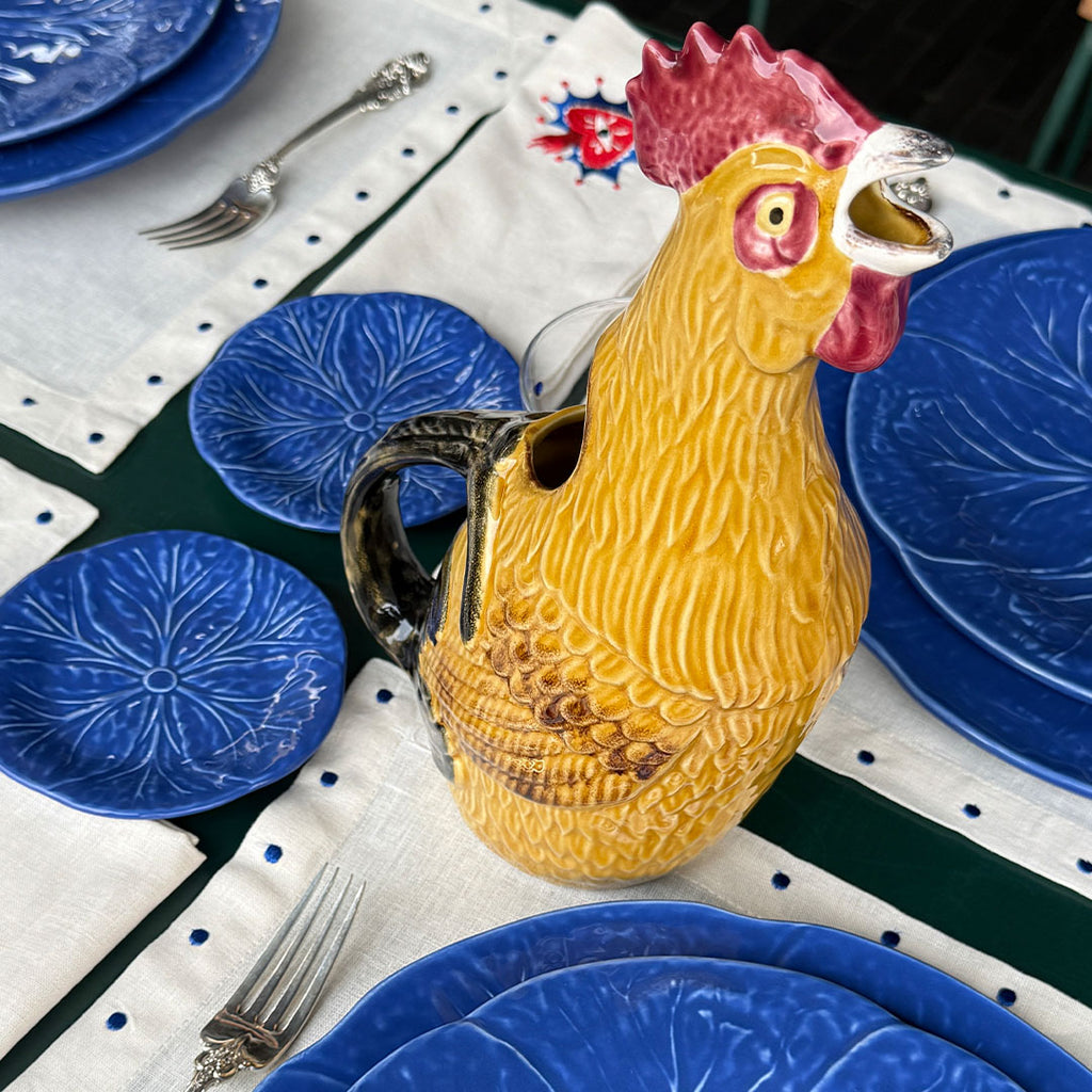Plato Pan de Repollo Azul Cobalto. Set de 4