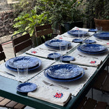 Plato Pan de Repollo Azul Cobalto. Set de 4