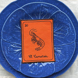 Cocteleras Lotería con Bordado Negro en Algodón de Colores. Set de 4. Vol. 3