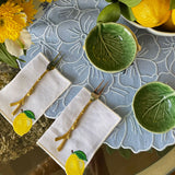 Tenedor Trinche con Mango de Bronce en Forma de Ramitas, Set de 2 piezas
