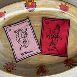 Cocteleras Lotería con Bordado Negro en Algodón de Colores. Set de 4. Vol. 1