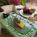 Quesera de Ratón con Tapa Verde. 31 cm.