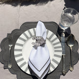 Plato Trinche Candy Cane Gris. Set de 4