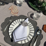 Plato Trinche Candy Cane Gris. Set de 4